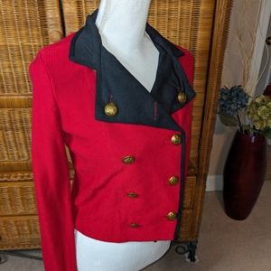 Ralph Lauren Vintage Knit Sweater Jacket w/ Velvet Collar